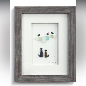 EMDACO Sharon Nowlan Whiskers On Kittens Classic  10 x 8 Glass Pebble Wood Frame